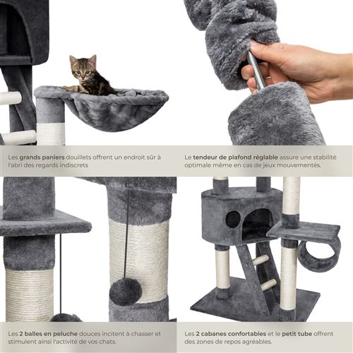 60 10 Sur Tectake Arbre A Chat Hansi 260 Cm Gris Paniers Et Mobilier Pour Chat Achat Prix Fnac