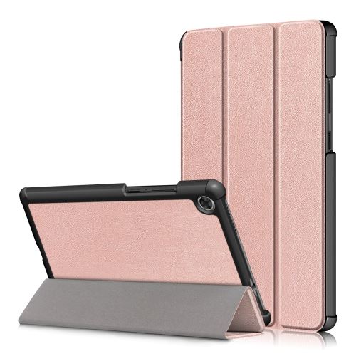Générique Or Rose Etui En Pu Peau De Litch Avec Support Tri-Pliure Pour Votre Lenovo Tab M8 Tb-8505 - Image 1