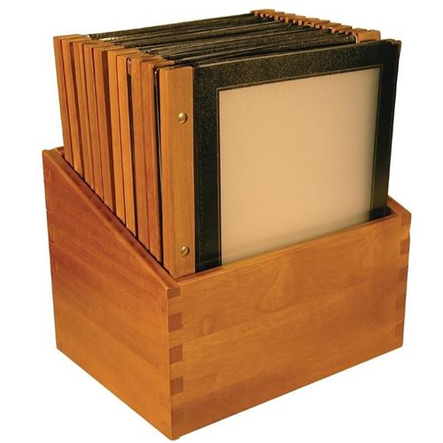 Lot de 20 protège-menus noirs, cadre en bois, boîte inclus
