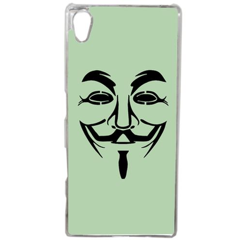 Coque Anonymous Vert Compatible Sony Xperia Z5 Transparent