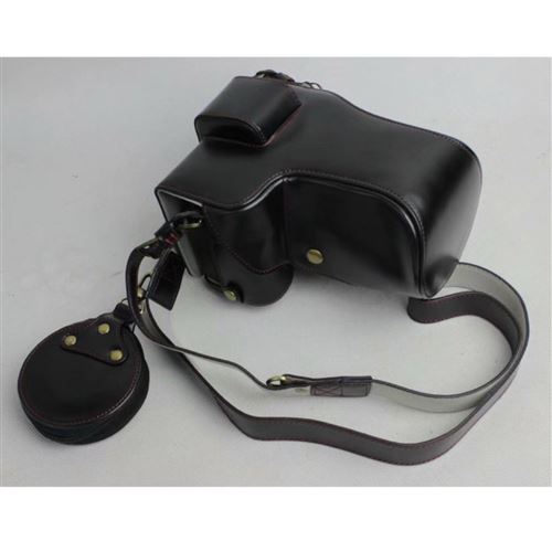 Etui en PU sac de caméra de sangle noir pour votre Sony ILCE-9/A9/A7RM3 A7RIII