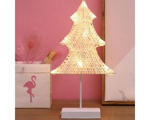 Lampe Décorative Sapin Romantique Rotin Câble Luminaire LED 3M Lumière Blanc - YONIS