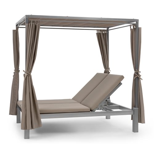 50 Sur Blumfeldt Eremitage Bain De Soleil De Luxe 2 Personnes Avec Rideaux Dossiers Regables Cadre Acier Taupe Mobilier De Jardin Achat Prix Fnac