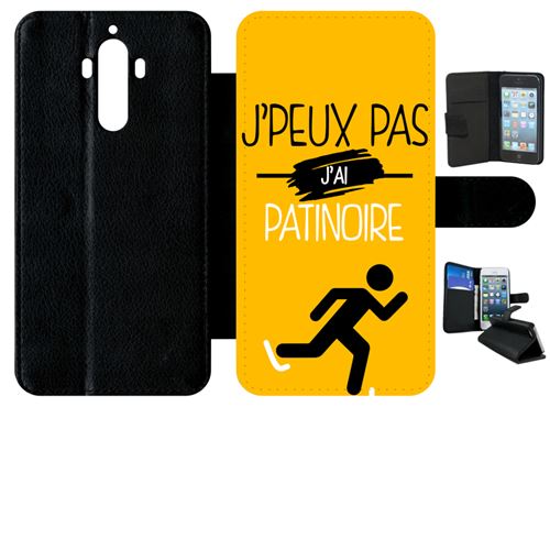 Etui à rabat huawei mate 9 j peux pas j ai patinoire 10