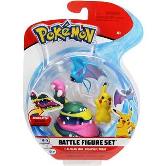 Pack de 3 figurines Pokémon Pikachu Nosferapti et Alolan Muk