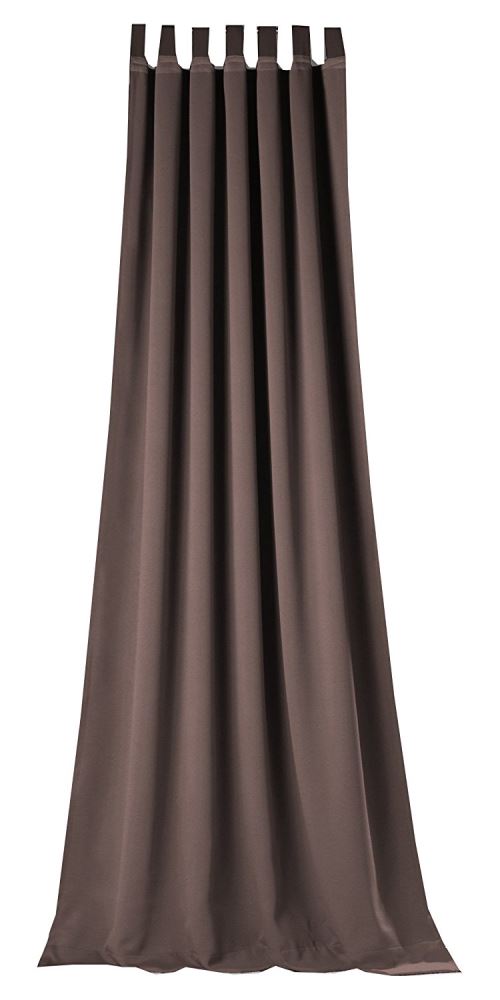 Horn 1-5 Textiles Corso Tête de rideau Sangle universelle Teinture en pièce/marron foncé 245 x 135 cm