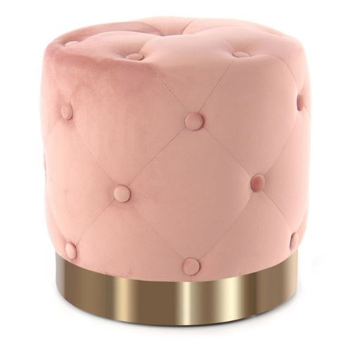 Paris Prix Rose Pouf Rond Design "Piano" 40Cm