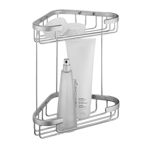 Tiger Etagère de douche d'angle Exquisit Argenté 489620942