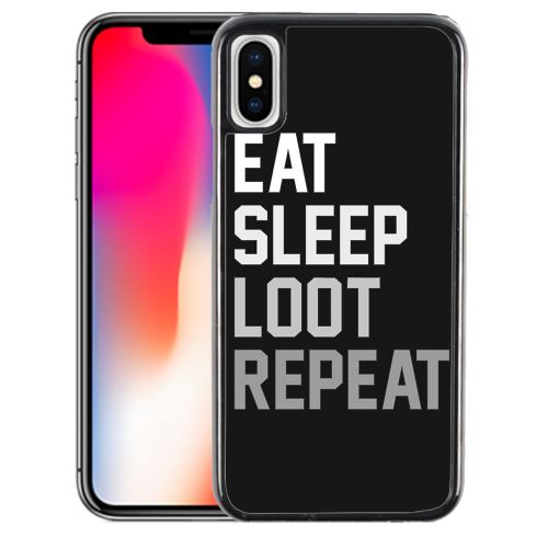 Coque pour iPhone XS eat sleep loot repeat