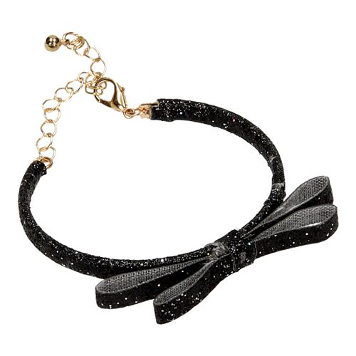 Bracelet Glitter Bow Noir