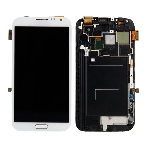 Ecran tactile + LCD blanc avec châssis de remplacement pour Samsung Galaxy Note 2 / II (GT-N7105)