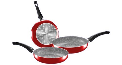 Poele et sauteuse BIALETTI LOT 3 POELES SEMPLICITY ROUGE