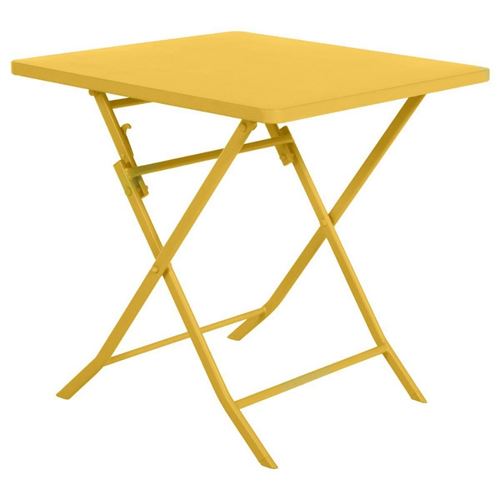 Table carrée Greensboro jaune moutarde Hespéride