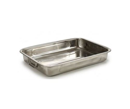 Plat Four à Rotir Rectangulaire en Acier Inoxydable avec Anses - 40cm