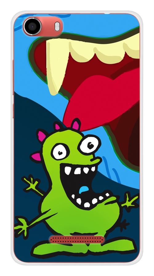 Coque en silicone imprimée compatible Wiko Lenny 2 Happy Monster