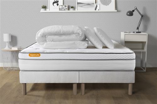 Pack matelas 180x200 + double sommiers 90x200 Memo Luxe Ressorts ensachs + mmoire de forme 5 zones de confort MAXI paisseur +