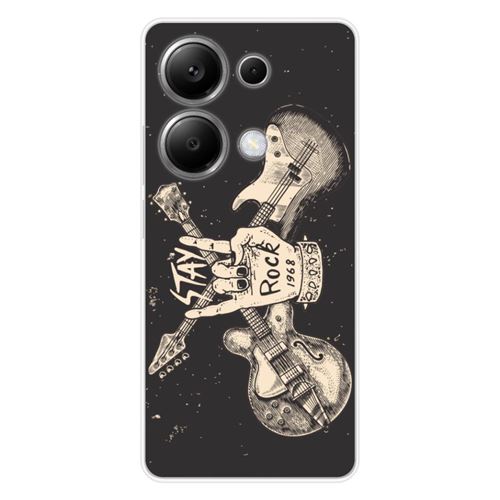 Coque en silicone imprimée compatible Xiaomi Redmi Note 13 Pro 4G Stay rock