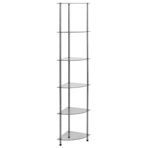 vidaXL Étagère à 6 niveaux Transparent 30x30x160 cm Verre trempé