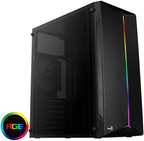 AeroCool - Boîtier PC Moyen Tour ATX - Split RGB - Panneau Vitré - Noir - Image 5
