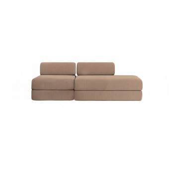 Canapé 3 places - 2 modules convertibles : Canapé 2 places + Fauteuil - Velours côtelé Taupe - 1
