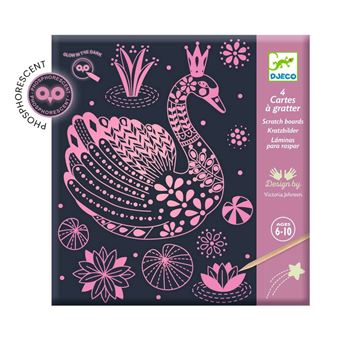 Djeco DJ09715 - Cartes à gratter phosphorescente Monde merveilleux