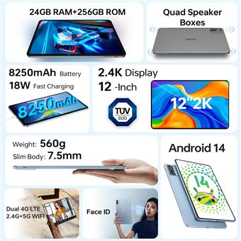 Ipad 10 Eme Generation Tablette Android 14 Avec 22 GO + 128 GO (Extensible Jusqu'à 1 To), 5G WiFi, Tablette 10 Pouces Ipad 11