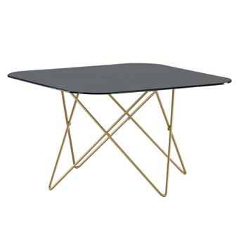 Table Basse en Verre Marbré Tristar 80cm Noir & Or - 1