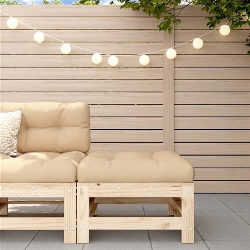 Non Communiqué Beige Vidaxl Repose-Pied De Jardin Avec Coussin Bois De Pin Massif, Tabouret, Repose-Pied Ottoman, Tabouret De Jardin, Pouf, 825667