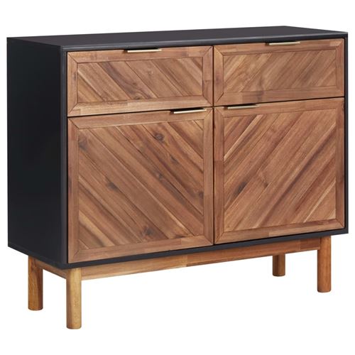 vidaXL Buffet 90x33,5x75 cm Bois d'acacia solide et MDF