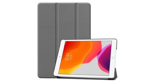Pour ipad 7e génération 10,2 pouces smart case slim shell couverture debout - gris