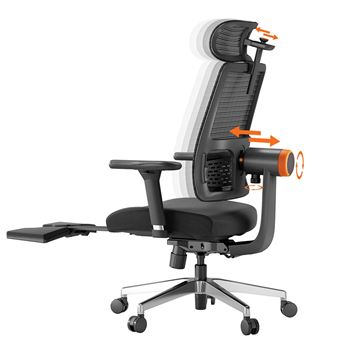 Chaise Bureau En Cuir DoChair - Ergonomique Avec Repose-Pieds Et Inclinaison 140°