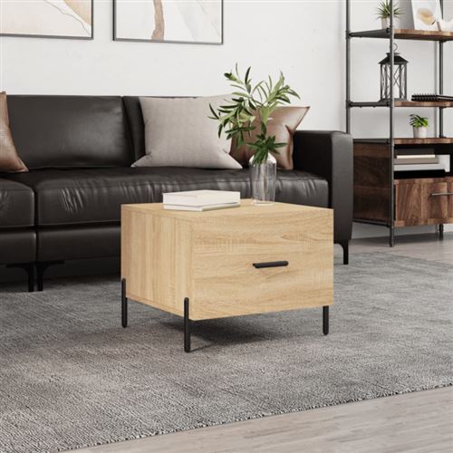 Non Communiqué Marron Table Basse Chêne Sonoma 50X50x40 Cm Bois D Ingénierie