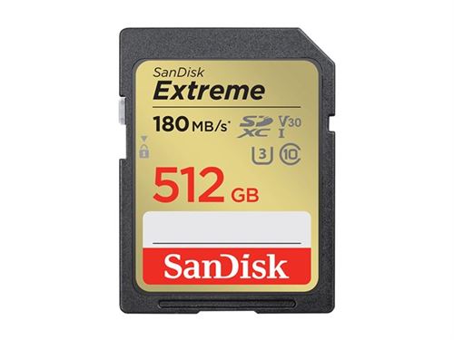 SanDisk Extreme - Carte mémoire flash - 512 Go - Video Class V30 / UHS-I U3 / Class10 - microSDXC UHS-I