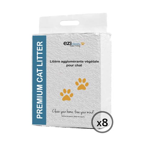 Lot de 8x litières végétales pour chat EZIclean Premium Cat Litter