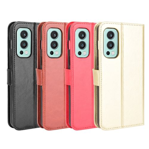 Étui Portefeuille Pour OnePlus Nord 2 5G - Simili-cuir Marron, 3 Compartiments Cartes - Neuf