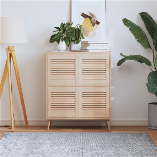 vidaXL Portes à persiennes 4 pcs Bois de pin massif 39,5x39,4 cm