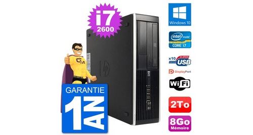 Pc hp 8200 elite sff intel i7-2600 ram 8go disque dur 2to windows 10 wifi