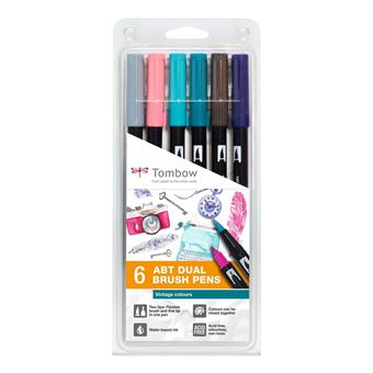 Set de 6 feutres Tombow France & Benelux Double Pointe abt Dual Brush Pen