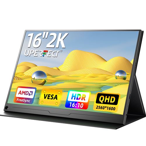 UPERFECT Écran portable 16 pouces 2K 100 % sRGB avec interface HDMI, Type C, OTG