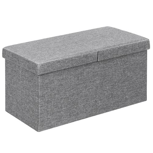 coffre de rangement giantex gris 76 x 38 x 38 cm pliant de 80L, chargement de 150kg, pour séjour, chambre à coucher, entrée etc.