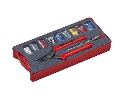 NWS 143-BIS Crimping Pliers 190mm & End Sleeve Set Inc Phase Tester