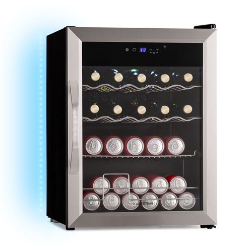 Klarstein Coachella 65 Smart Réfrigérateur à boissons Commande par WiFi Mini bar Frigo acier inoxydable 60 L