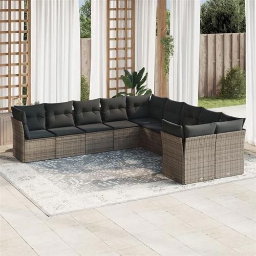 Non Communiqué Marron Salon De Jardin Modulable Vidaxl Resine Tressee Gris 10 Pieces 55 X 62 X 69 Cm 10 Personnes