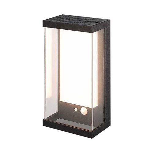 V-TAC 23032 Solar Outdoor Wall Light with Motion Detector Black 1W LED