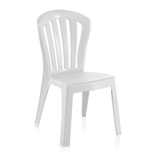 Lot de 20 chaises de jardin empilables en résine coloris blanc - Longueur 52 x Profondeur 52 x Hauteur 88 cm - PEGANE -
