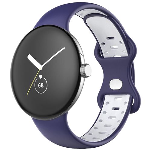 Avizar - Bracelet pour Google Pixel Watch - Silicone - Bleu et Blanc - Image 3