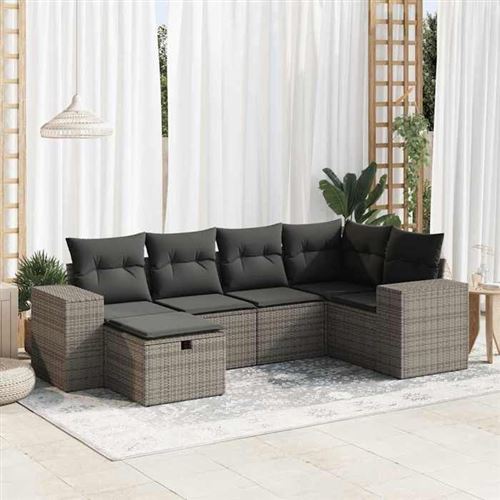 Vidaxl Gris Salon De Jardin 6 Pcs - Image 3