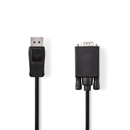 Non Communiqué Noir Nedis Modèle Du Produit : Câble Displayport - Vga Displayport Mâle - Vga Mâle 2,0 M