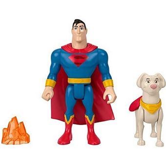 Fisher Price - Krypto Super Chien, Coffret Superman et Krypto, 2 Figurines articulées (15 et 10cm) et 1 Accessoire - 1