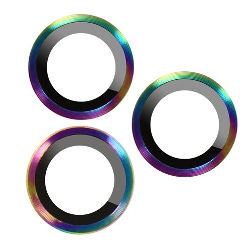 Film Caméra iPhone 14 Pro et 14 Pro Max Dureté 9H Contour Métal multicolore Avizar Transparent